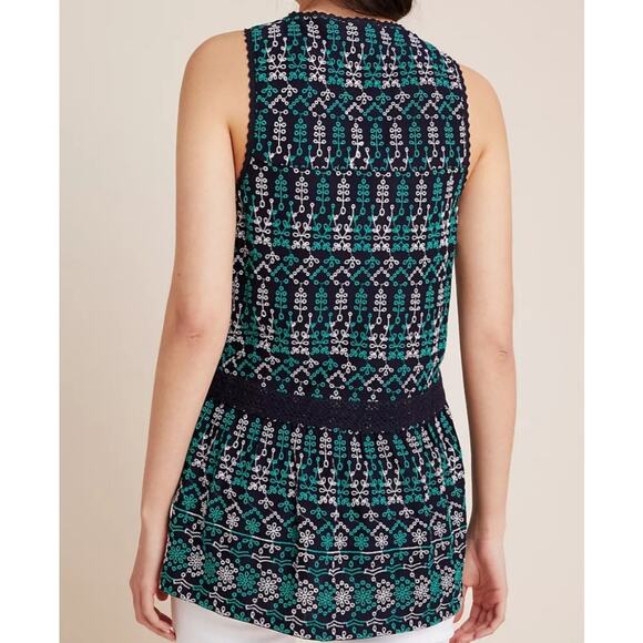 NWT Anthropologie Maeve Embroidered Tank Top - Small - Picture 2 of 9